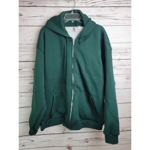 Vtg Retro 80s Pluma Jacket Green Zip Up Hoodie Waffle Lined Heavyweight Mens XXL